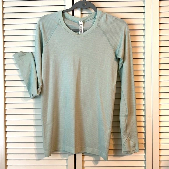 Lululemon Swiftly Tech Long Sleeve Shirt 
Distorted Static Delicate Mint sz 6 - Picture 6 of 16